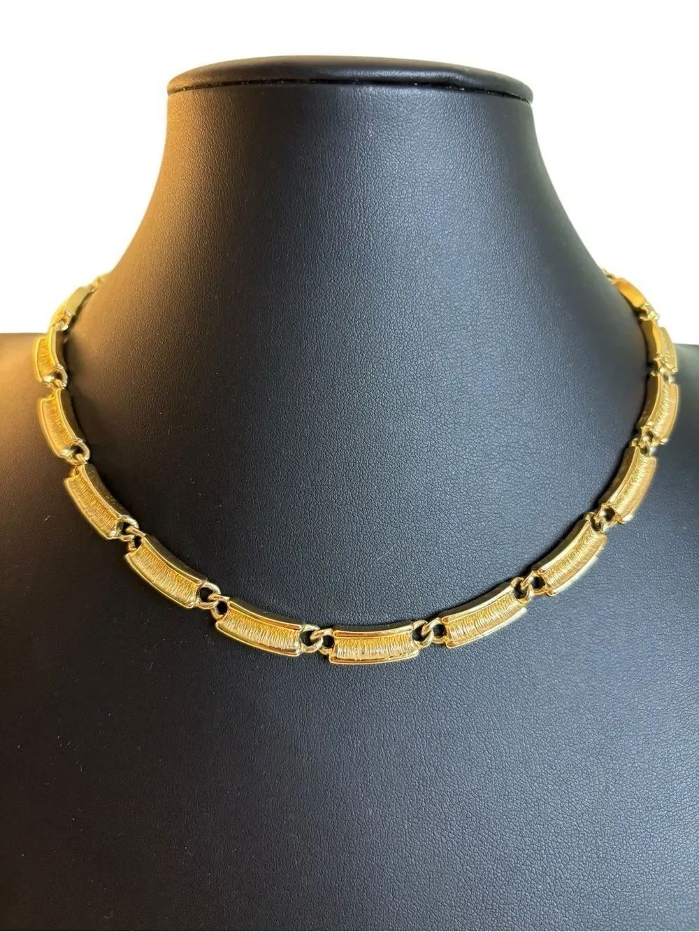Vintage Napier Gold Tone Rectangular Box Link Chain.